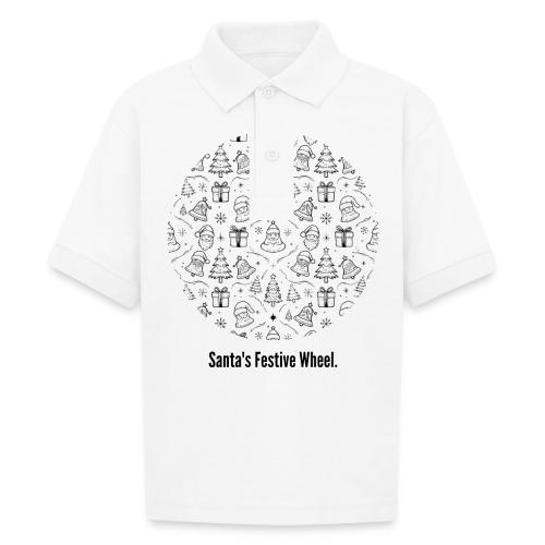 Santa's Festive Wheel T-Shirt - Gildan Kid's 50/50 Jersey Polo