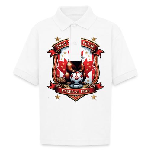 Canada Beaver Crest T-Shirt, Pride Badge Gift - Gildan Kid's 50/50 Jersey Polo