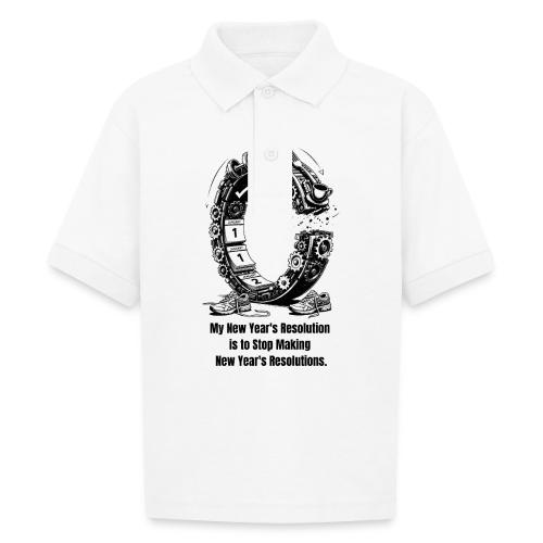 The Resolution Loop - Sarcastic New Year's T-Shirt - Gildan Kid's 50/50 Jersey Polo