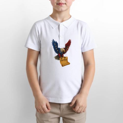 Bill of Rights Bald Eagle - Gildan Kid's 50/50 Jersey Polo