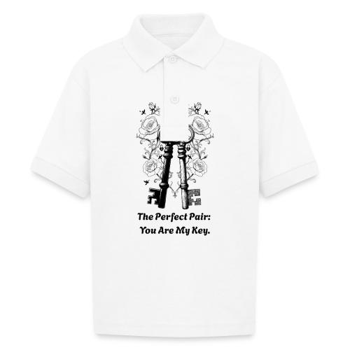 Valentine love keys - Gildan Kid's 50/50 Jersey Polo