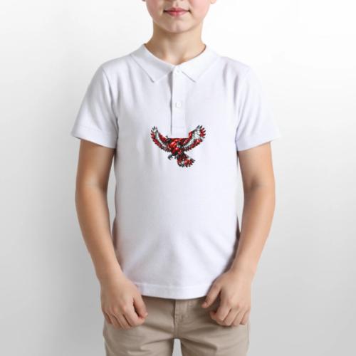 Silver Cardinal in Flight - Gildan Kid's 50/50 Jersey Polo
