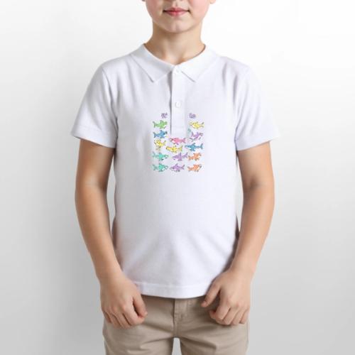 It’s Okay To – Cute Pastel Shark - Gildan Kid's 50/50 Jersey Polo