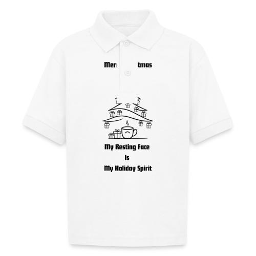 My Resting Face Is My Christmas Spirit T-Shirt - Gildan Kid's 50/50 Jersey Polo