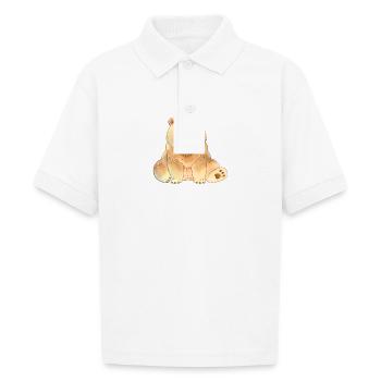 Woodland Bear - Gildan Kid's 50/50 Jersey Polo - white - Front - Braiden (125cm)