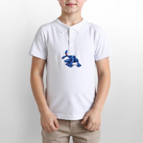 Blue Alien Crouch - Gildan Kid's 50/50 Jersey Polo