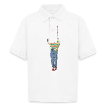 squirrel - Gildan Kid's 50/50 Jersey Polo - white - Front - Braiden (125cm)