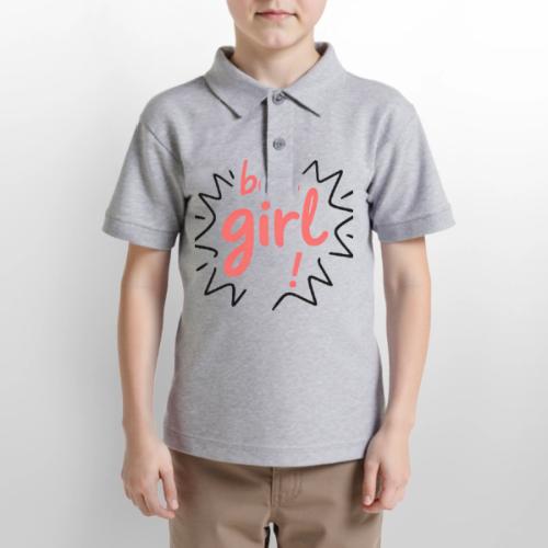 Boss Girl Bold Feminist Statement - Gildan Kid's 50/50 Jersey Polo