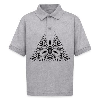 Abstract design 141 - Gildan Kid's 50/50 Jersey Polo - heather gray - Front - Kain (125cm)