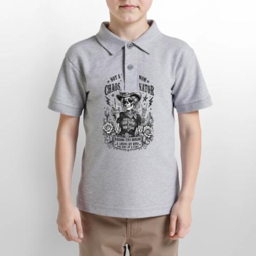 Chaos Coordinator Mom Skeleton Cowgirl - Gildan Kid's 50/50 Jersey Polo