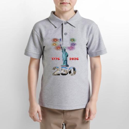 1776 - 2026 | 250 Years USA | Fireworks - Gildan Kid's 50/50 Jersey Polo