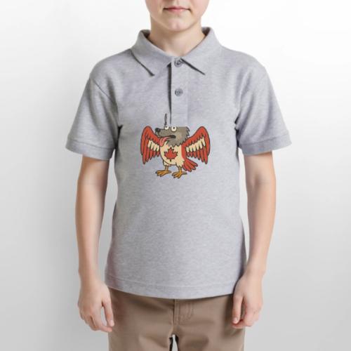 Maple-Mad Wolfbird – Quirky Canadian Creature - Gildan Kid's 50/50 Jersey Polo