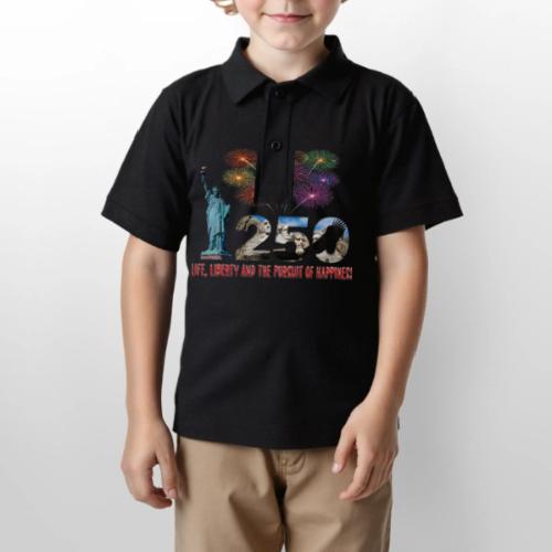 250 Years USA - Gildan Kid's 50/50 Jersey Polo
