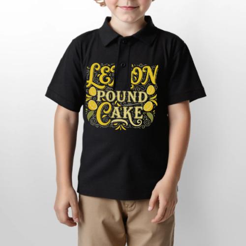Lemon Pound Cake Vintage Flourish - Gildan Kid's 50/50 Jersey Polo