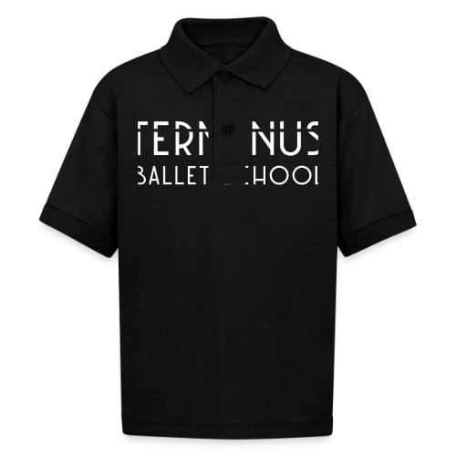 School Logo (white text) - Gildan Kid's 50/50 Jersey Polo