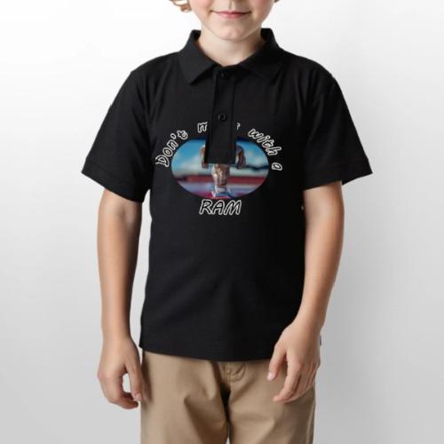 Don’t Mess with a RAM - Gildan Kid's 50/50 Jersey Polo