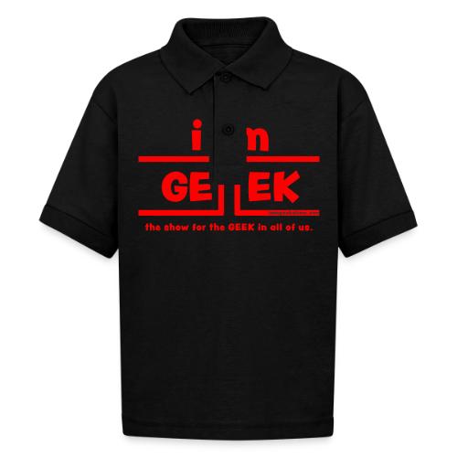 iamGEEK RED - Gildan Kid's 50/50 Jersey Polo