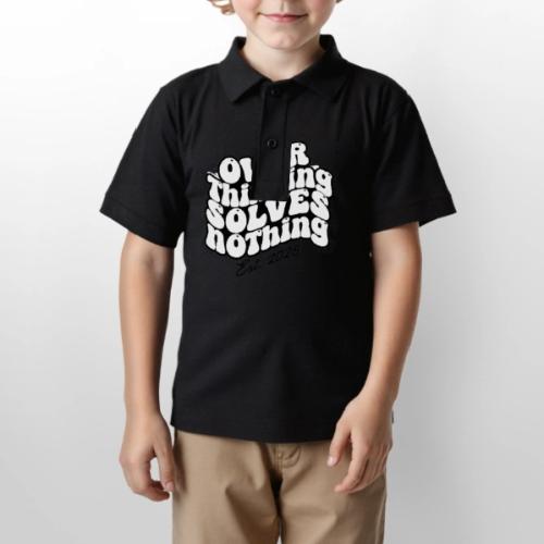 Overthinking Solves Nothing - Gildan Kid's 50/50 Jersey Polo