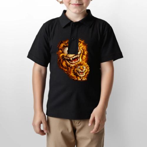 Crazy Double Lion Streetwear - Gildan Kid's 50/50 Jersey Polo