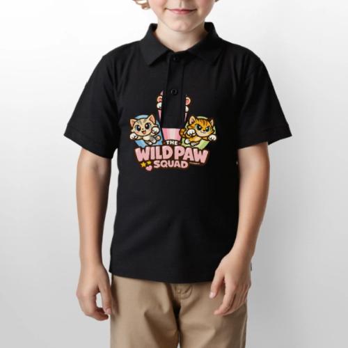 Wild Paw Squad Cute Animal Friends - Gildan Kid's 50/50 Jersey Polo