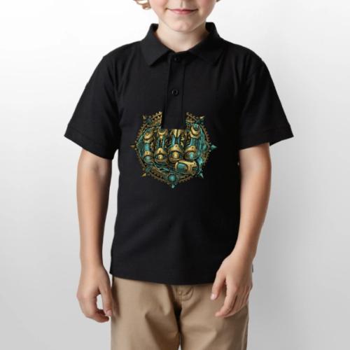 Cyberpunk Power Robot Hand - Gildan Kid's 50/50 Jersey Polo