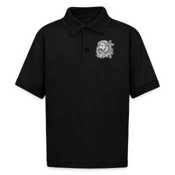 Lion of Judah Cross Design - Gildan Kid's 50/50 Jersey Polo - black - Front - Mikhail (115cm)