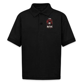 Too Cute to Bite Tshirt  - Gildan Kid's 50/50 Jersey Polo - black - Front - Mikhail (115cm)