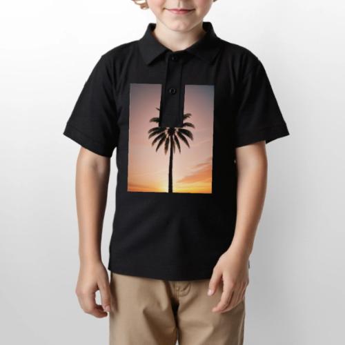 palm peace - Gildan Kid's 50/50 Jersey Polo