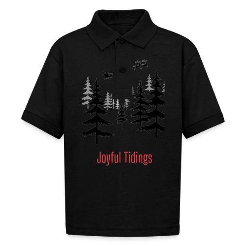 Joyful Tidings Christmas T-Shirt - Gildan Kid's 50/50 Jersey Polo