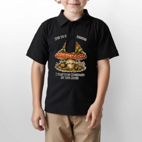 Frog Consumed by Moss Cottagecore Aesthetic - Gildan Kid's 50/50 Jersey Polo
