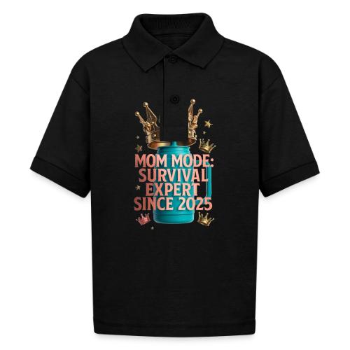 Mom Mode Survival Expert Tee - Gildan Kid's 50/50 Jersey Polo