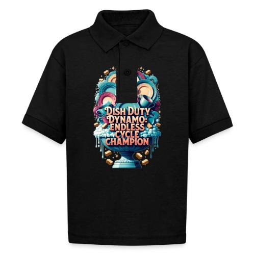 Dish Duty Dynamo T Shirt, Endless Cycle Champion - Gildan Kid's 50/50 Jersey Polo