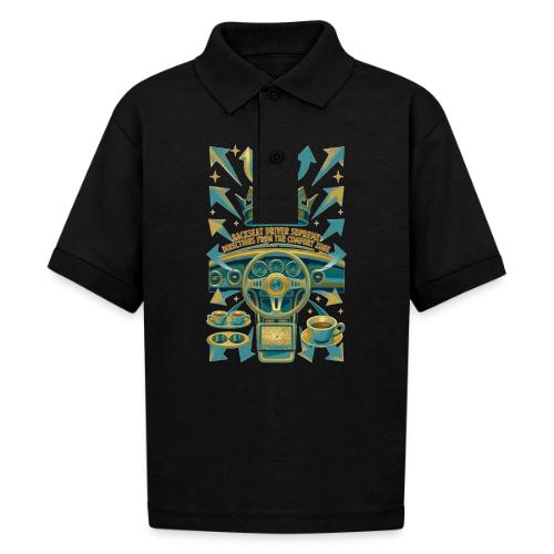 Backseat Driver T Shirt, Funny Dad Gift - Gildan Kid's 50/50 Jersey Polo
