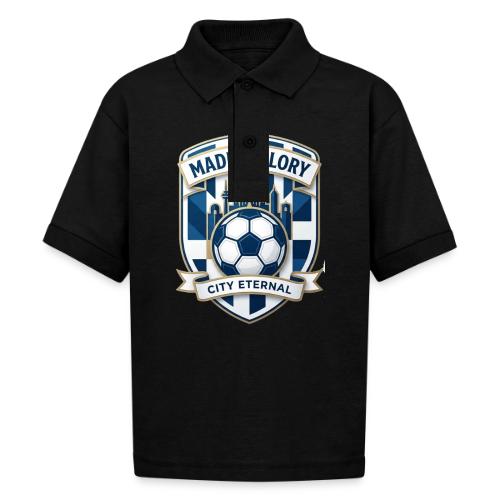 Madrid Skyline Glory T Shirt, Madrid Fan Gift - Gildan Kid's 50/50 Jersey Polo