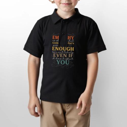 Empathy Quote Chalkboard Style Inspirational T-Shi - Gildan Kid's 50/50 Jersey Polo