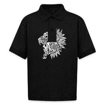 cinco de mayo mexico mexican celebration azteck - Gildan Kid's 50/50 Jersey Polo - black - Front - Mikhail (115cm)