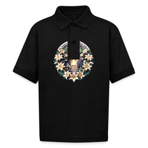Easter The Tomb Is Empty T Shirt, Christian Gift - Gildan Kid's 50/50 Jersey Polo