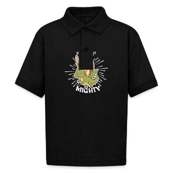 small but mighty - Gildan Kid's 50/50 Jersey Polo - black - Front - Mikhail (115cm)