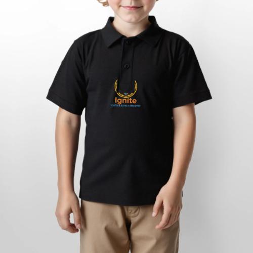 Ignite Youth and Family Logo - Gildan Kid's 50/50 Jersey Polo