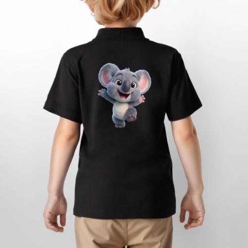 Joyful 3D Baby Koala with Arms Up - Gildan Kid's 50/50 Jersey Polo