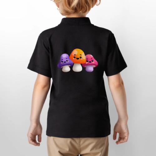 Colorful Mushroom Companions - Gildan Kid's 50/50 Jersey Polo