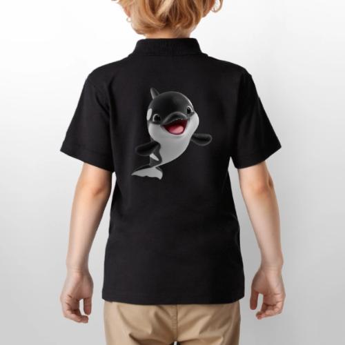 Smiling Cartoon Baby Orca - Gildan Kid's 50/50 Jersey Polo