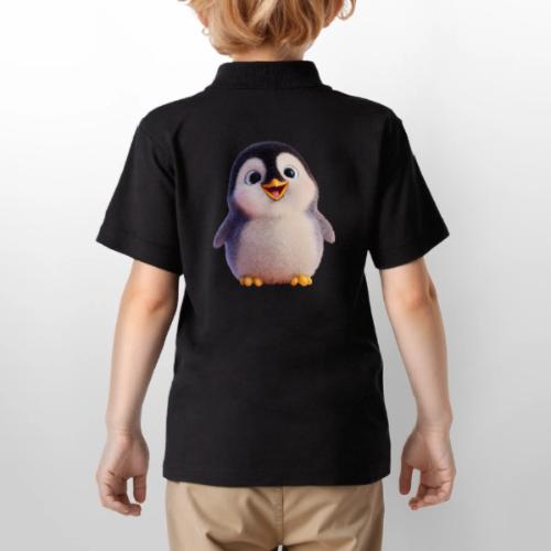 Joyful Baby Penguin - Gildan Kid's 50/50 Jersey Polo