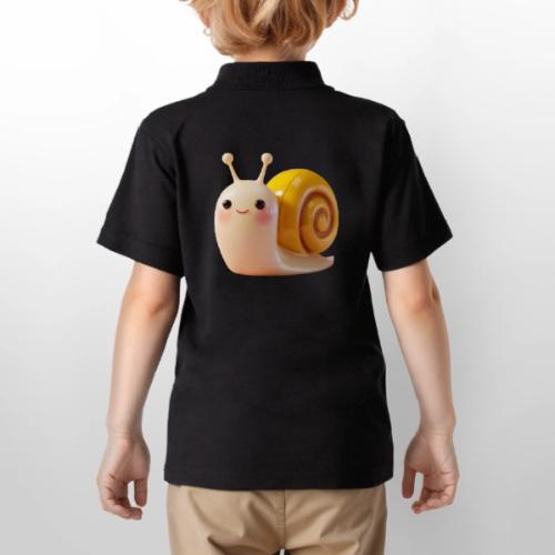 Sweet Cartoon Baby Snail Full of Joy - Gildan Kid's 50/50 Jersey Polo