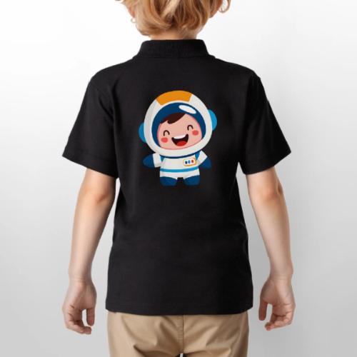 Joyful Baby Astronaut - Gildan Kid's 50/50 Jersey Polo
