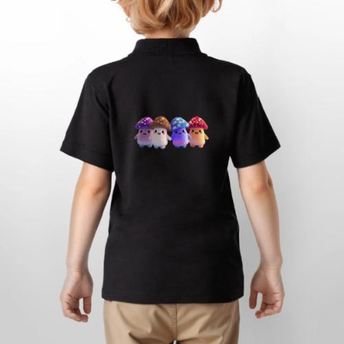 Colorful Cartoon Mushroom Quartet - Gildan Kid's 50/50 Jersey Polo