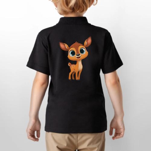 Cute Cartoon Deer with Joyful Big Eyes - Gildan Kid's 50/50 Jersey Polo