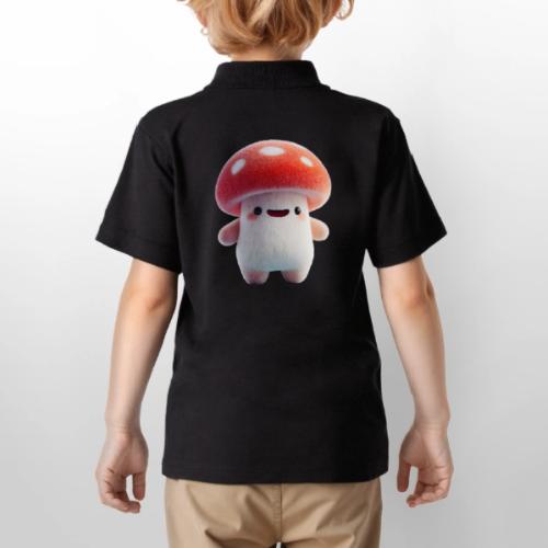 Mushroom: Red Forest Friend - Gildan Kid's 50/50 Jersey Polo