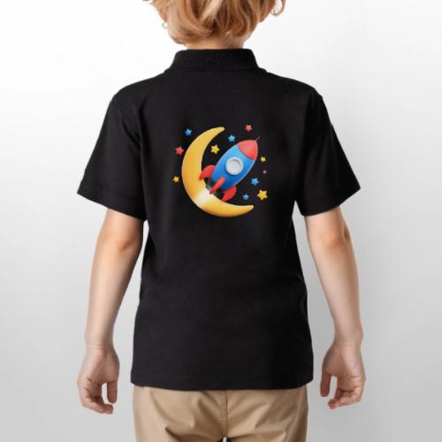 Rocket to the Crescent Moon - Gildan Kid's 50/50 Jersey Polo