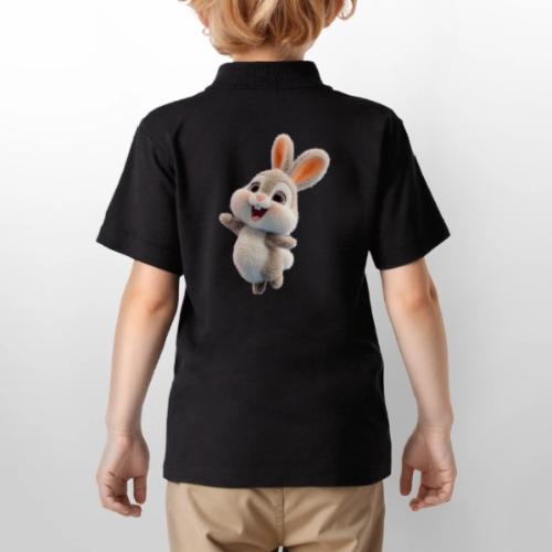 Dancing Baby Rabbit - Gildan Kid's 50/50 Jersey Polo